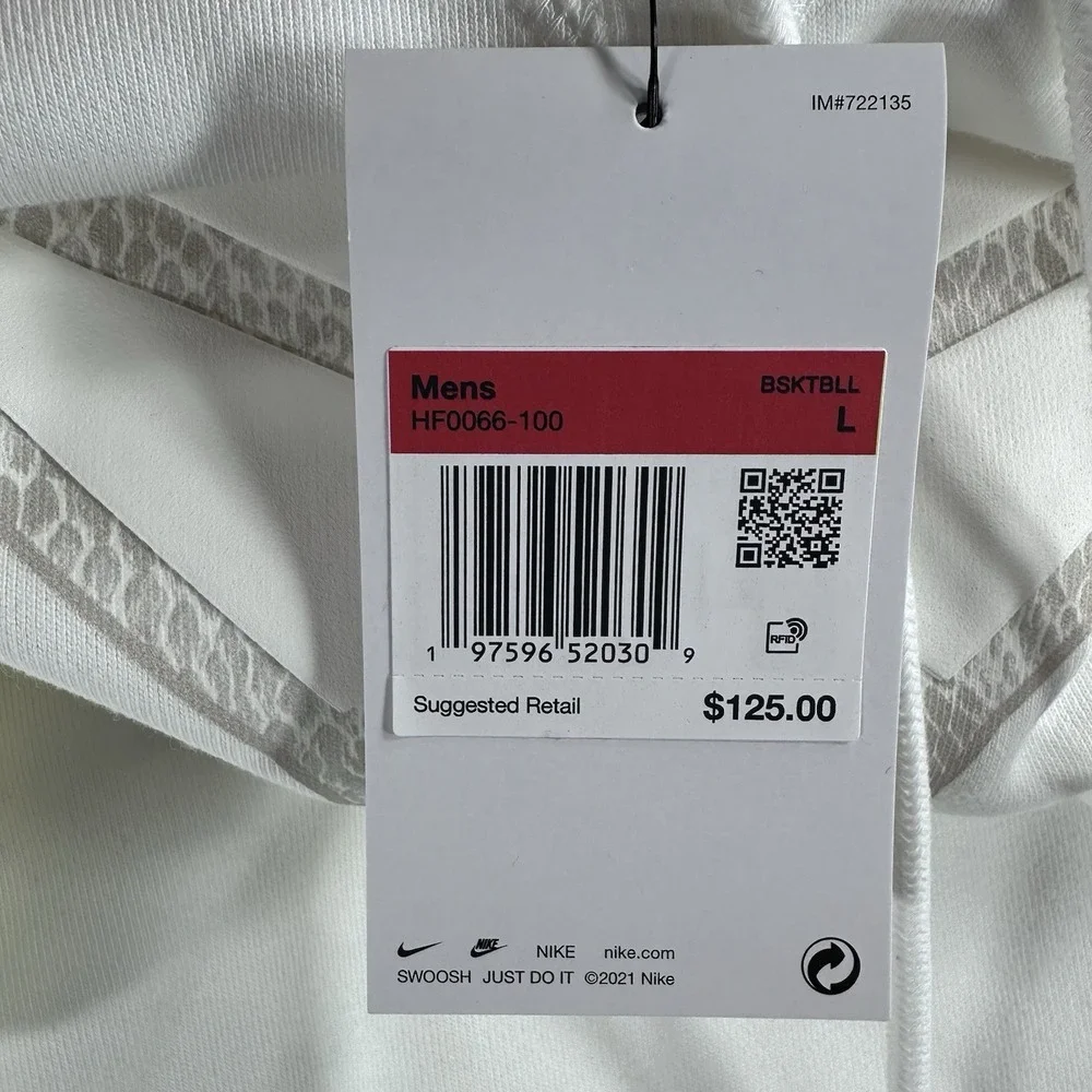 Nike Kobe Bryant Halo White Hoodie Sweatshirt Men's Sz L (HF0066 100)